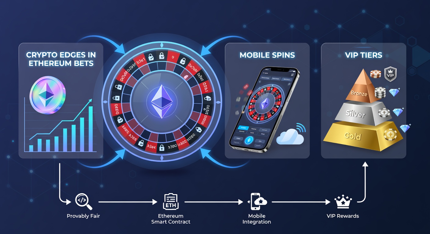 Mobile Roulette-App mit Ethereum-Integration und Provably Fair-Verifizierung auf Smartphone
